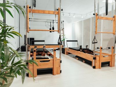 Minimalist interior of a health club
